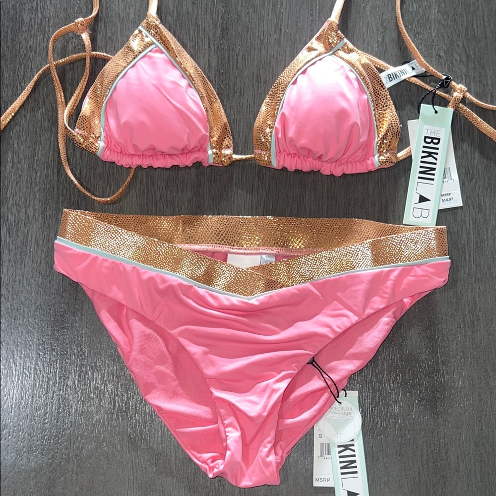 The Bikini Lab Pink and Gold Bikini